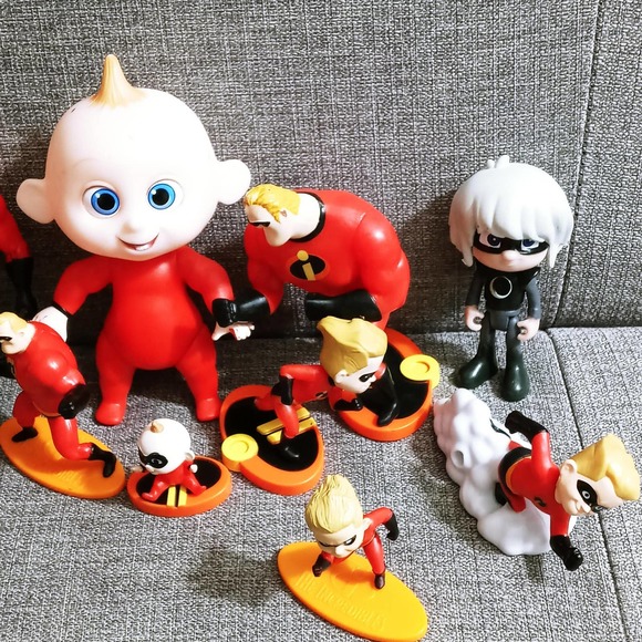 Vintage Incredibles Action Figures Set of 12 Edna Bob Jack-Jack Dash (mt1) - Picture 6 of 6